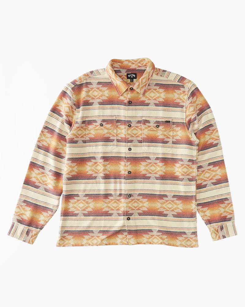 Billabong Offshore Jacquard Flannel Long Sleeve Shirt - Gold