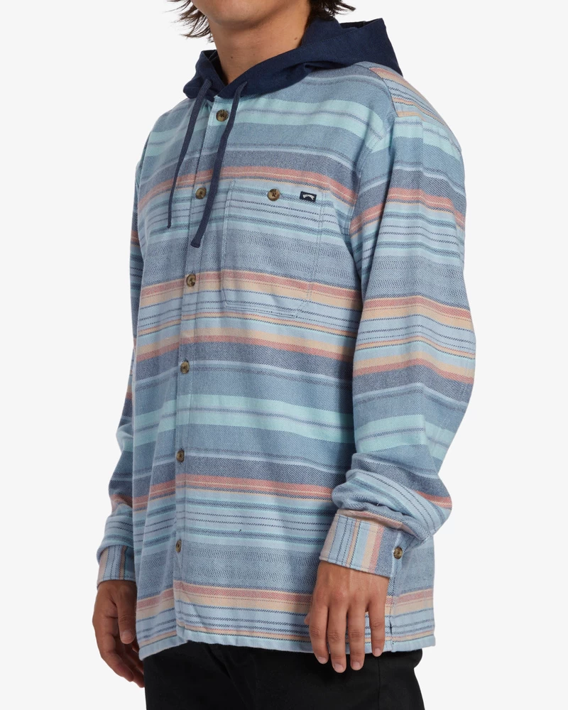 Billabong Baja Hooded Flannel Shirt - Maya Blue