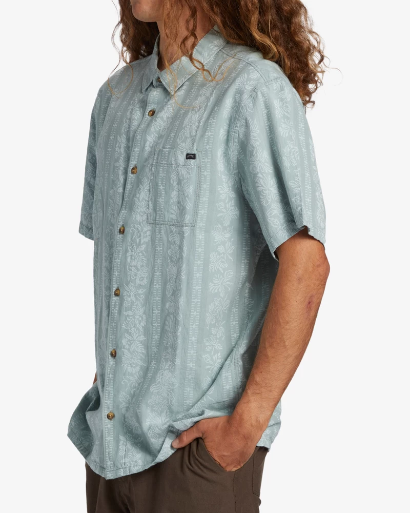 Billabong Sundays Jacquard Short Sleeve Shirt - Blue Suede