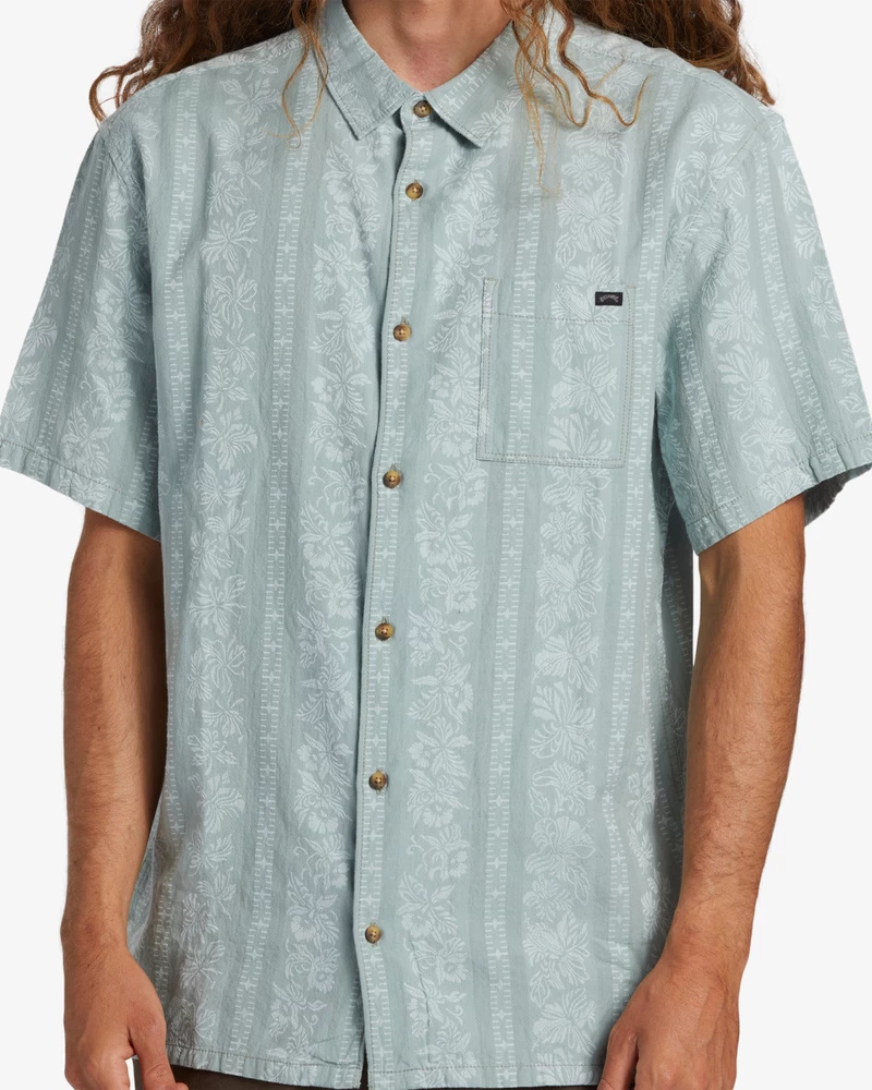 Billabong Sundays Jacquard Short Sleeve Shirt - Blue Suede