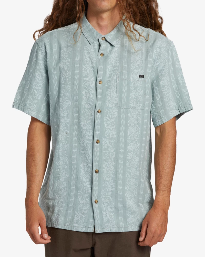 Billabong Sundays Jacquard Short Sleeve Shirt - Blue Suede