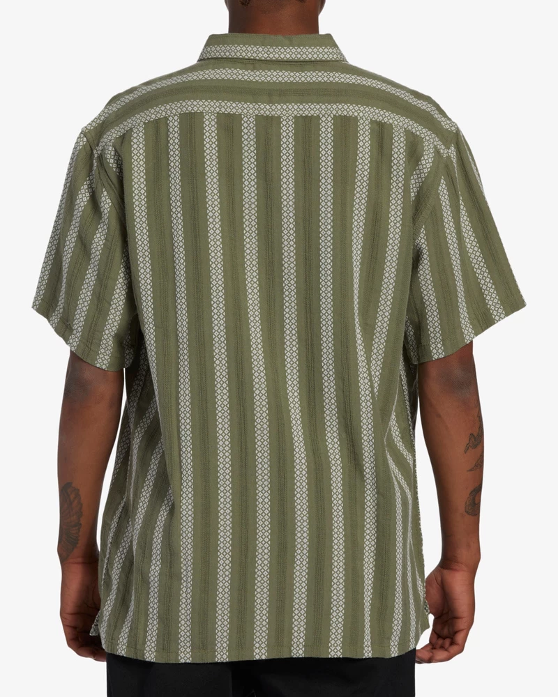 Billabong Sundays Jacquard Short Sleeve Shirt - Dark Olive