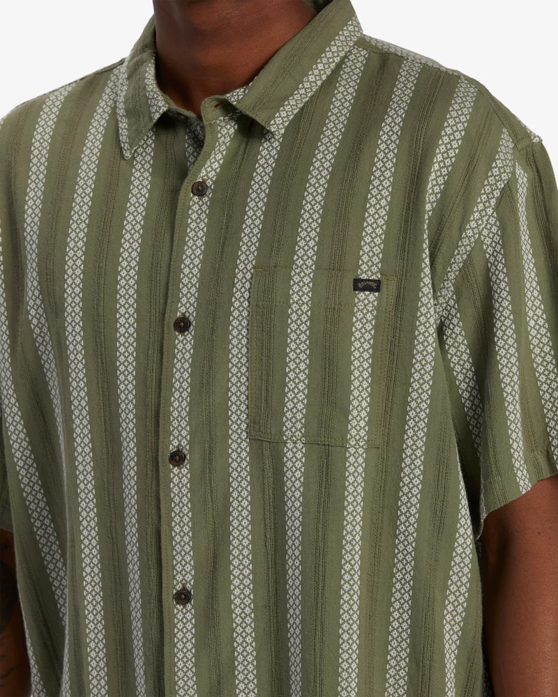 Billabong Sundays Jacquard Short Sleeve Shirt - Dark Olive