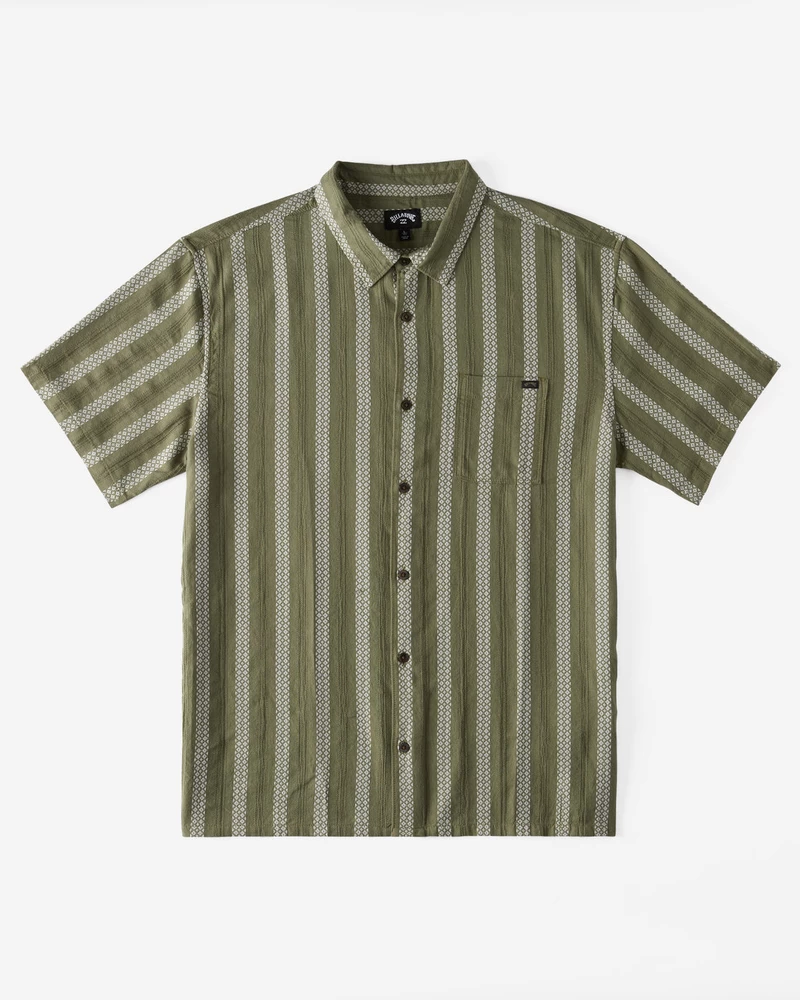 Billabong Sundays Jacquard Short Sleeve Shirt - Dark Olive
