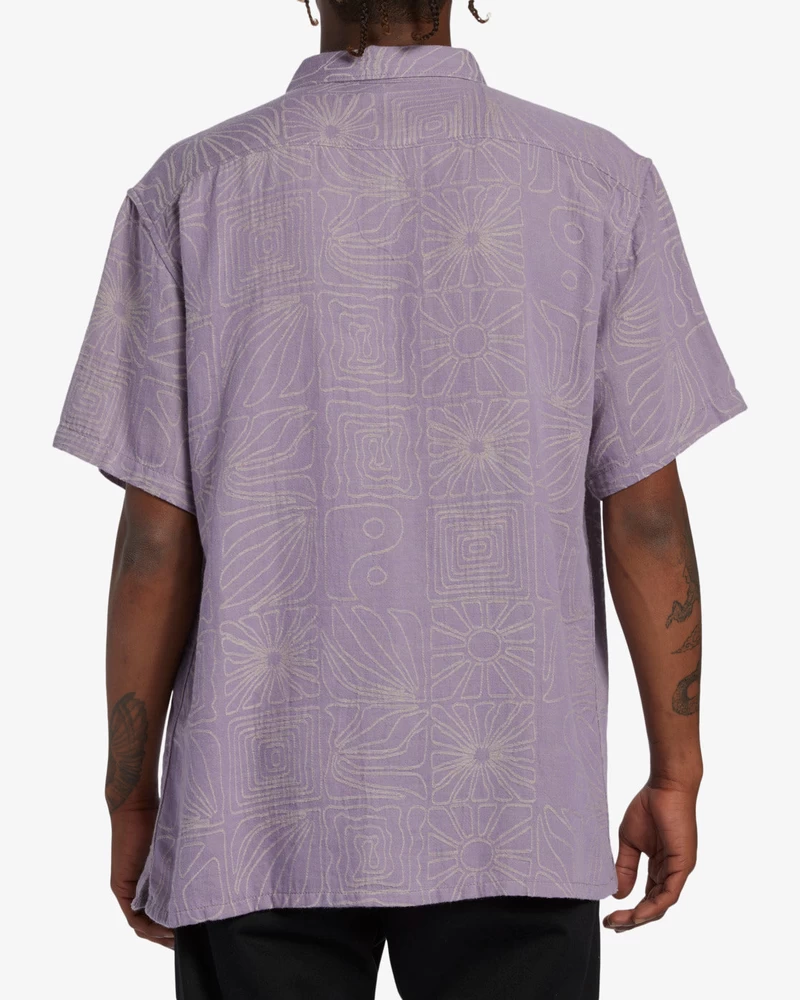 Billabong Sundays Jacquard Short Sleeve Shirt - Grey Violet