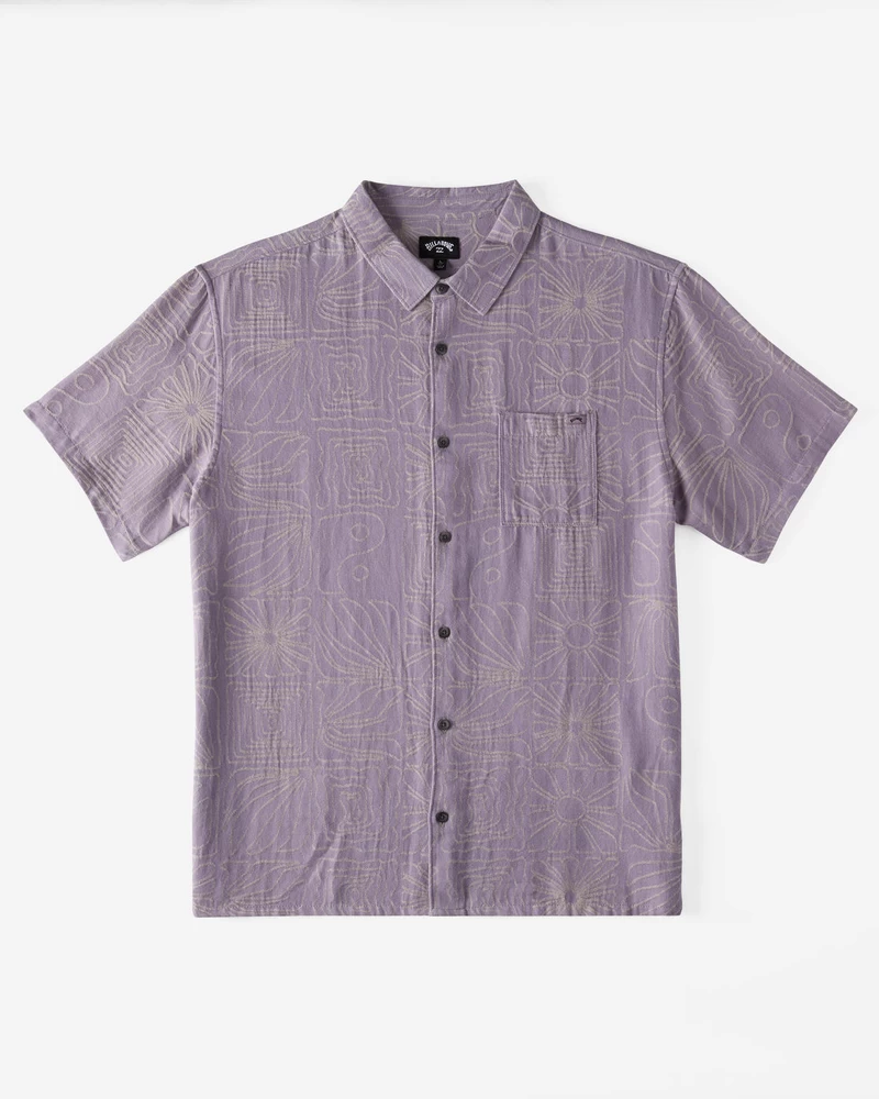 Billabong Sundays Jacquard Short Sleeve Shirt - Grey Violet