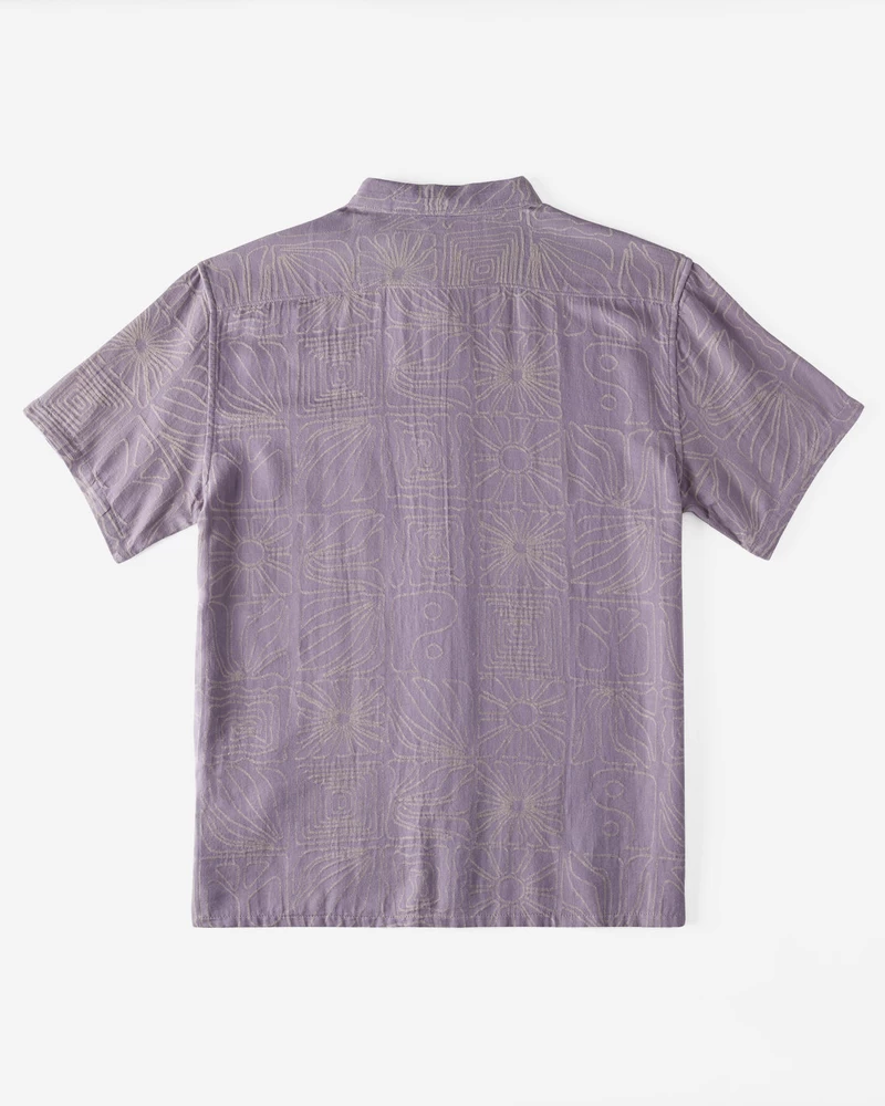 Billabong Sundays Jacquard Short Sleeve Shirt - Grey Violet