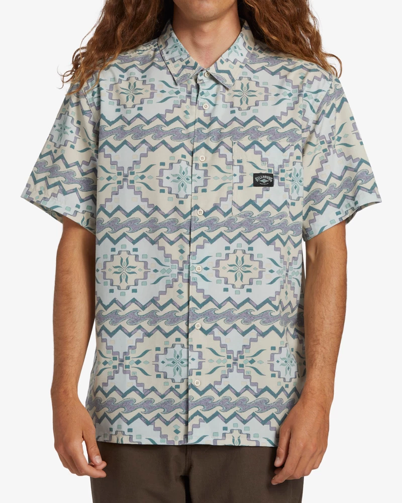 Billabong Surftrek Trail Short Sleeve Woven Shirt - Seafoam