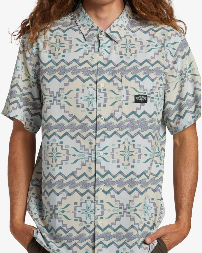 Billabong Surftrek Trail Short Sleeve Woven Shirt - Seafoam