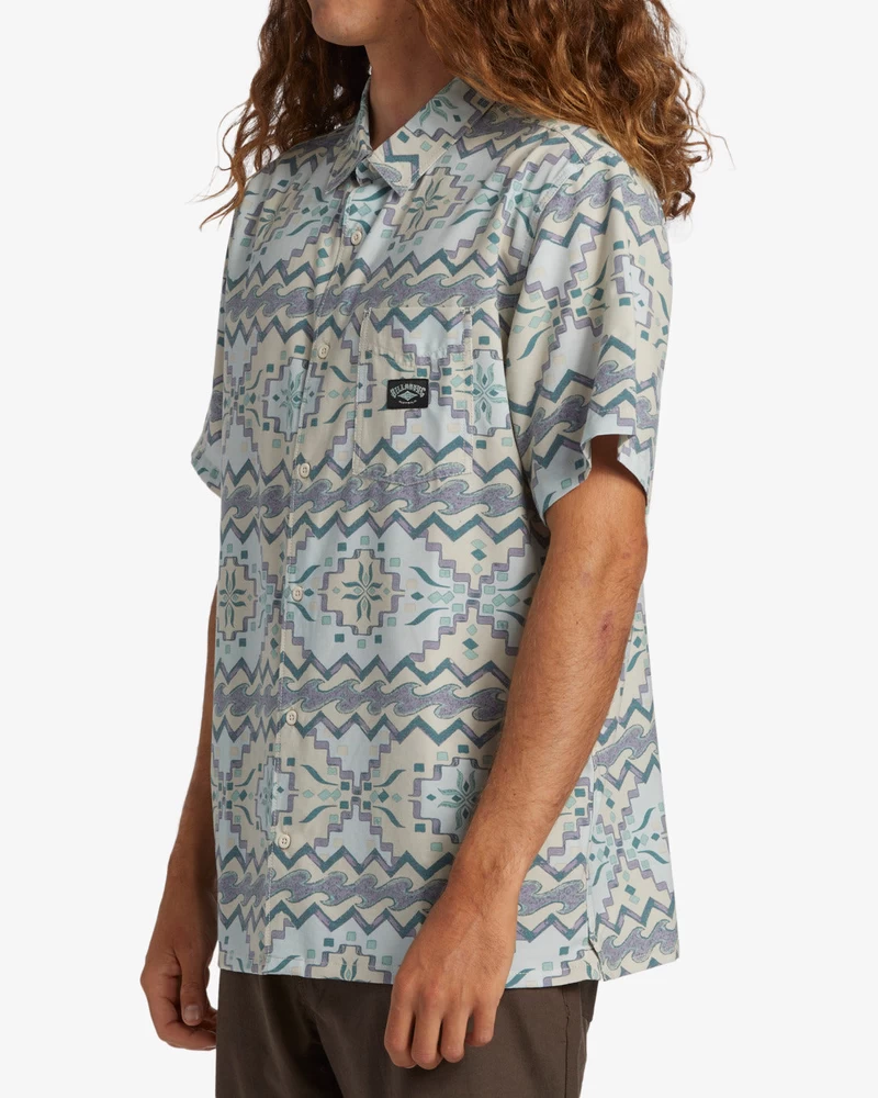 Billabong Surftrek Trail Short Sleeve Woven Shirt - Seafoam