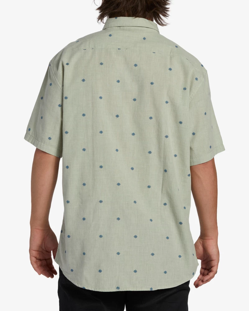 Billabong All Day Jacquard Short Sleeve Woven Shirt - Seafoam