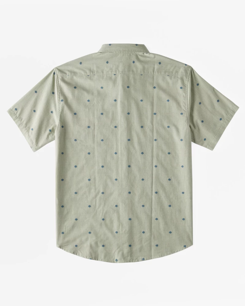 Billabong All Day Jacquard Short Sleeve Woven Shirt - Seafoam