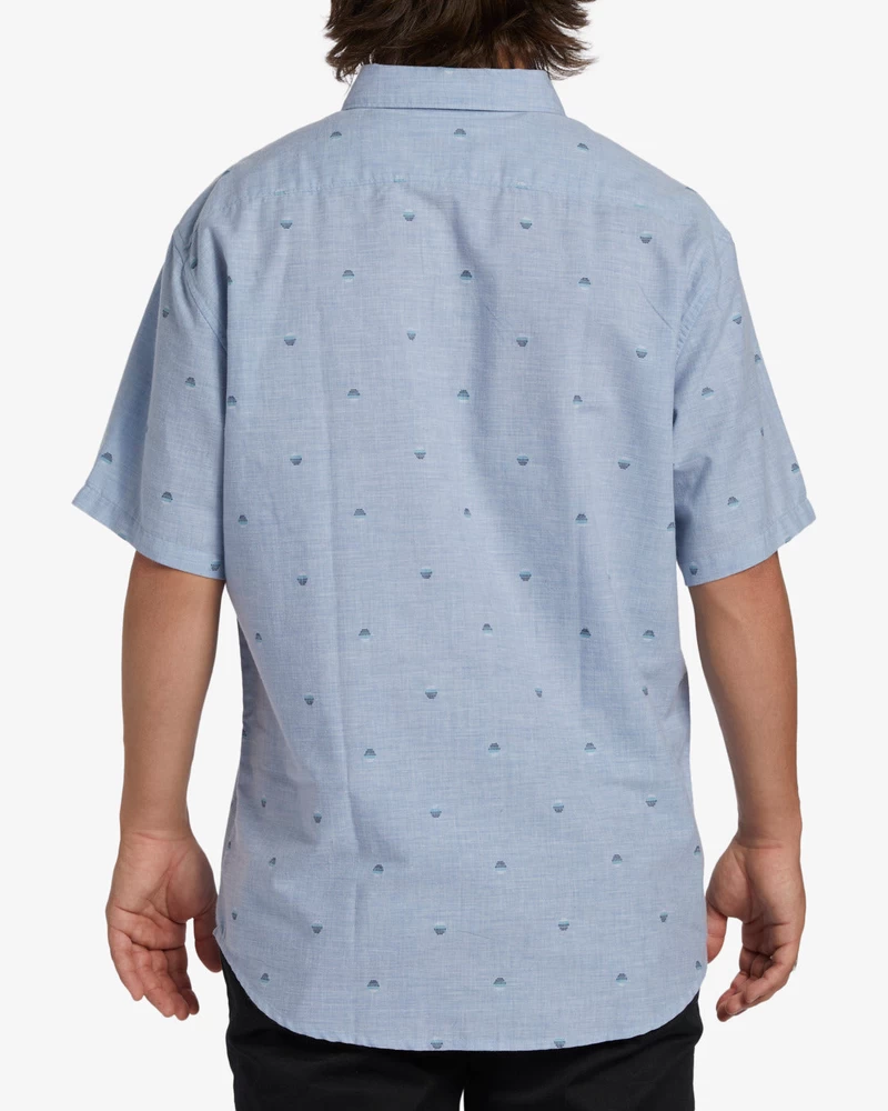 Billabong All Day Jacquard Short Sleeve Woven Shirt - Washed Blue