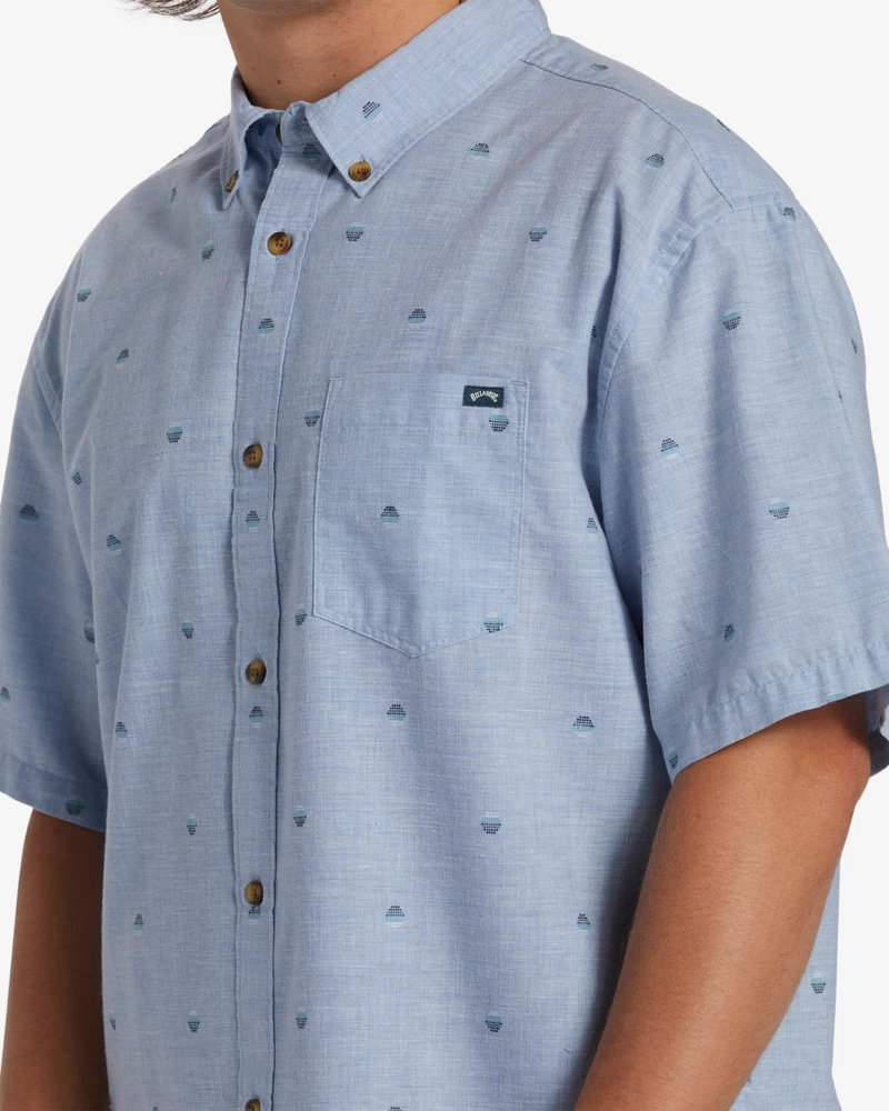 Billabong All Day Jacquard Short Sleeve Woven Shirt - Washed Blue