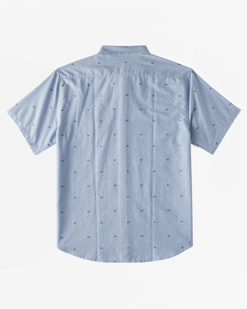 Billabong All Day Jacquard Short Sleeve Woven Shirt - Washed Blue