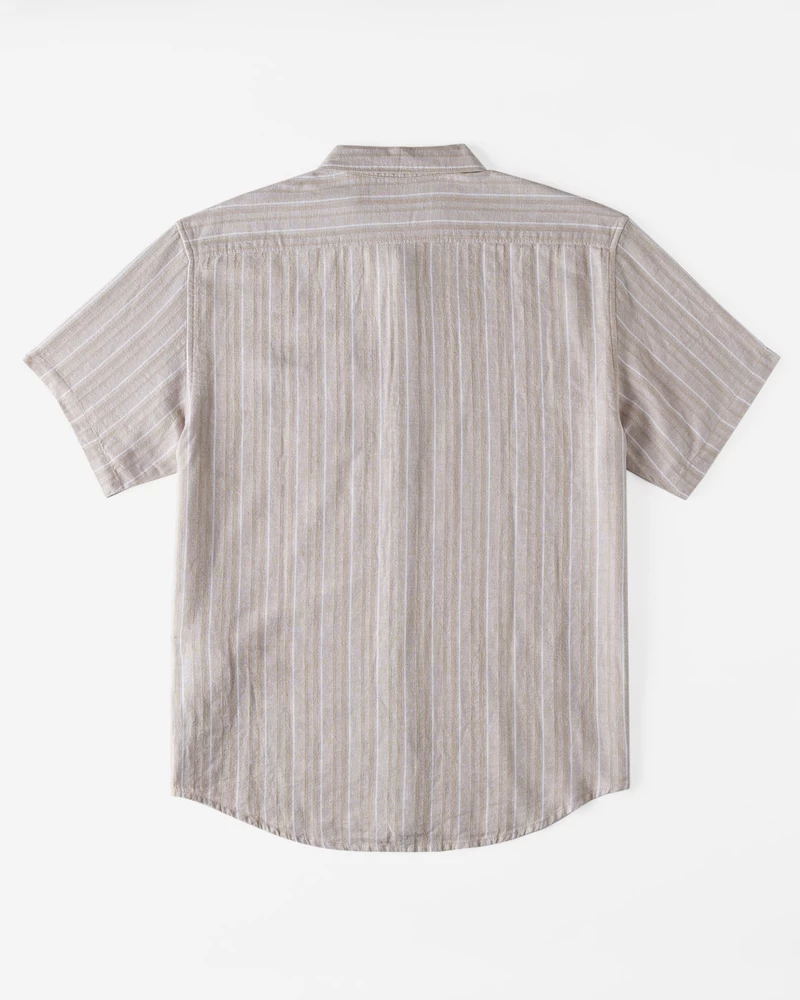 Billabong All Day Stripe Short Sleeve Woven Shirt - Stone