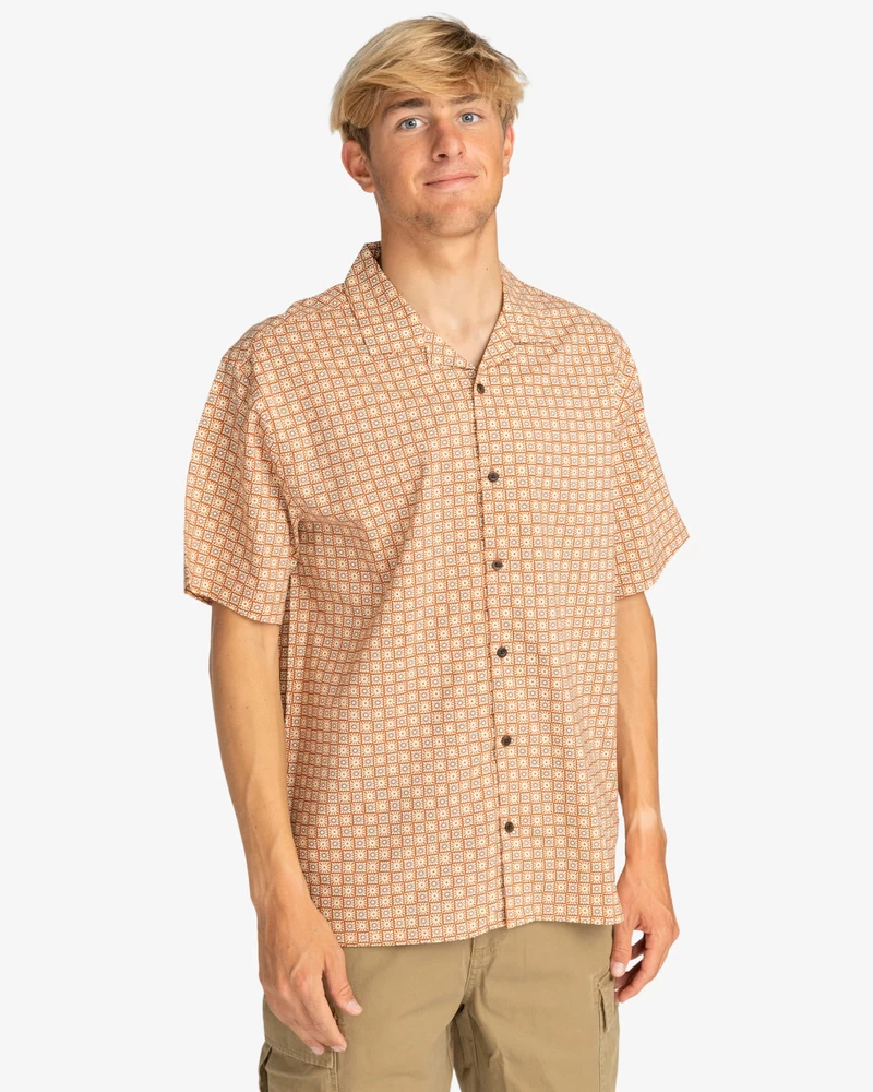 Billabong Sundays Vacay Short Sleeve Woven Shirt - Mustard
