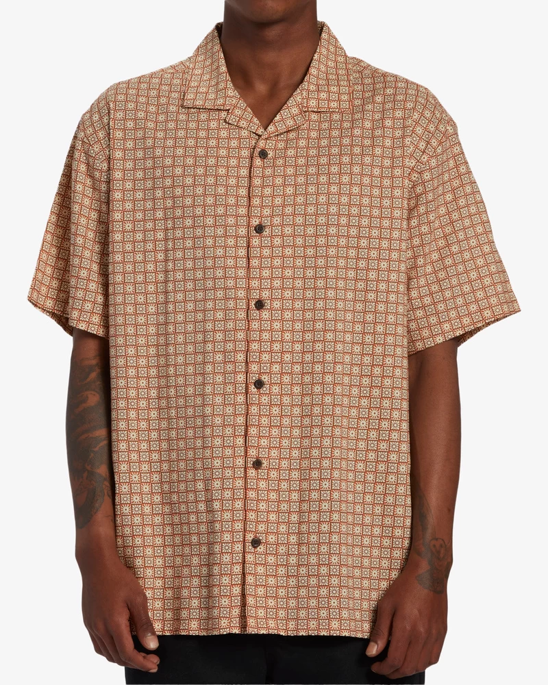 Billabong Sundays Vacay Short Sleeve Woven Shirt - Mustard