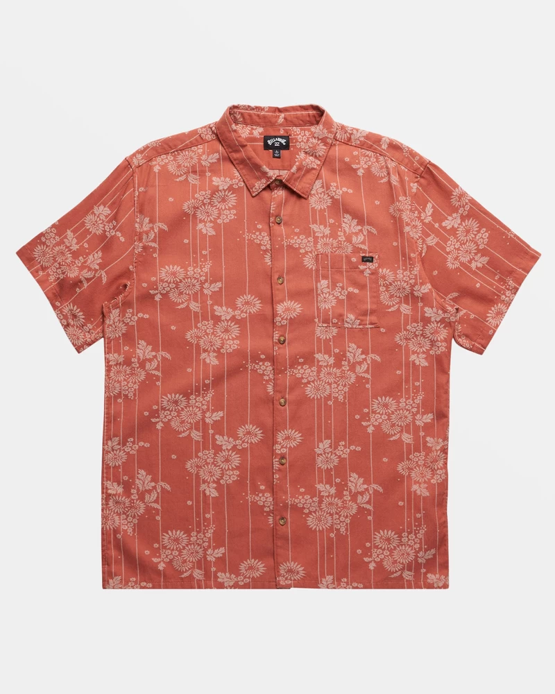 Cămașă Billabong Sundays Jacquard Cu Mânecă Scurtă - Roșu Etrusc