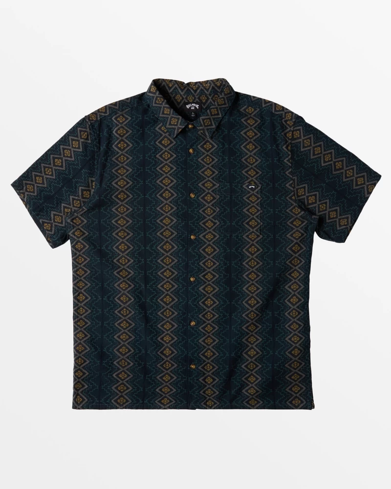 Billabong Sundays Jacquard Short Sleeve Shirt - Dark Blue