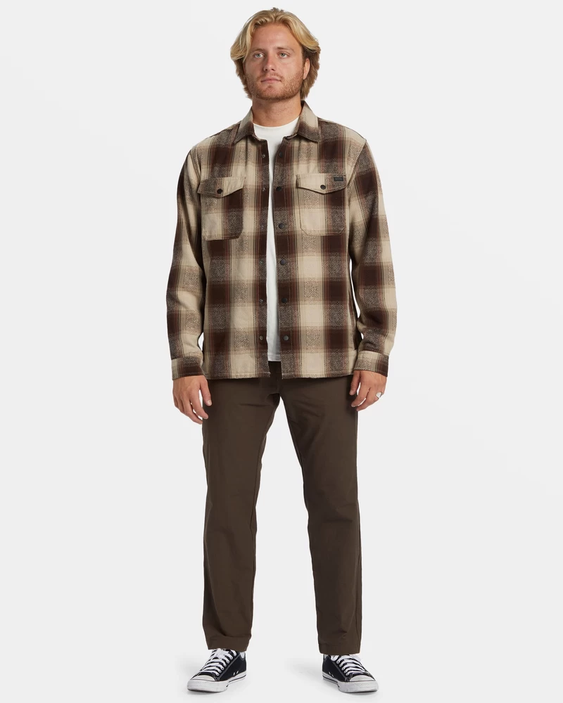 Billabong Lodge Long Sleeve Flannel Shirt - Java