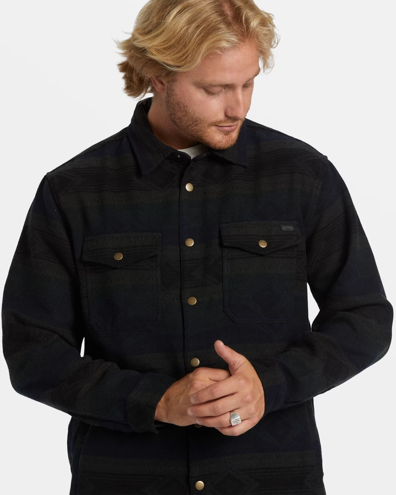 Billabong Lodge Long Sleeve Flannel Shirt - Military