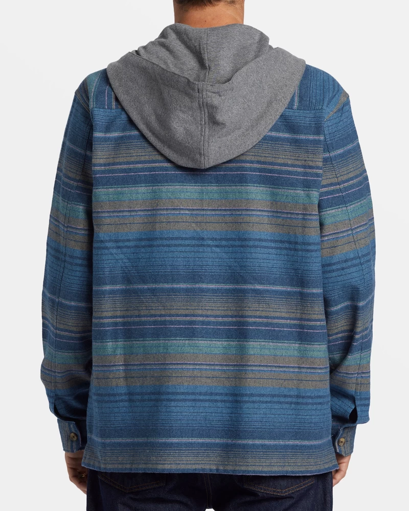 Billabong Baja Hooded Flannel Shirt - Dusty Navy