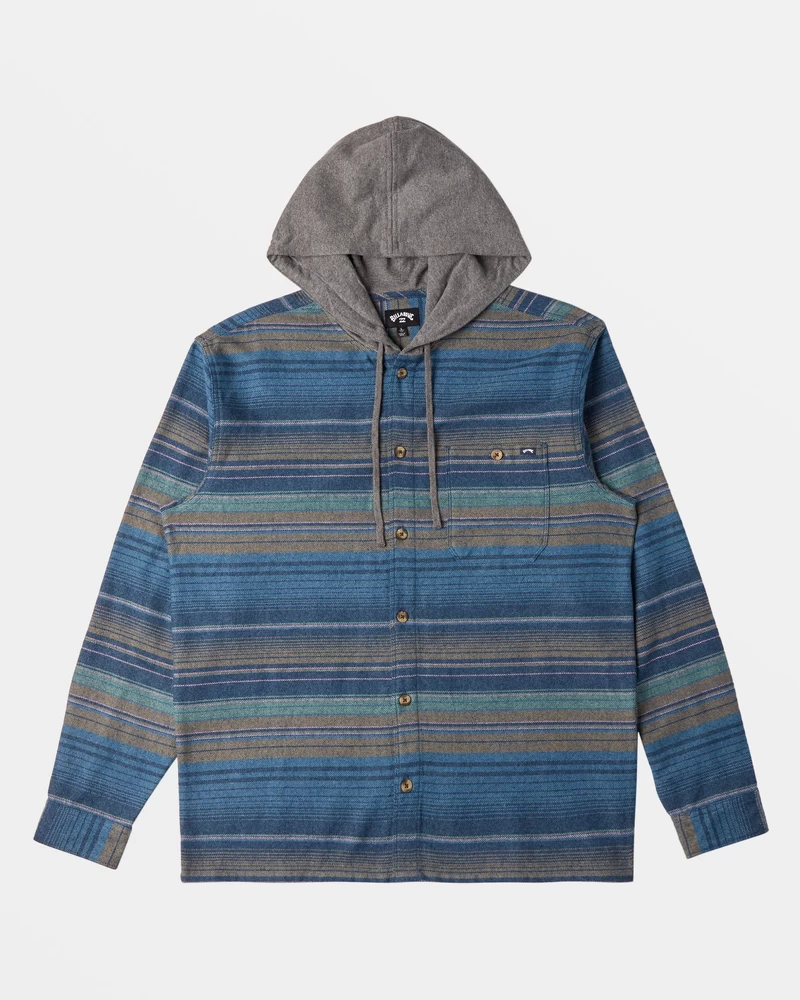 Billabong Baja Hooded Flannel Shirt - Dusty Navy