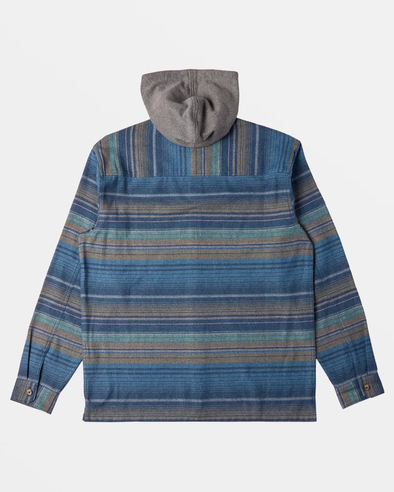 Billabong Baja Hooded Flannel Shirt - Dusty Navy