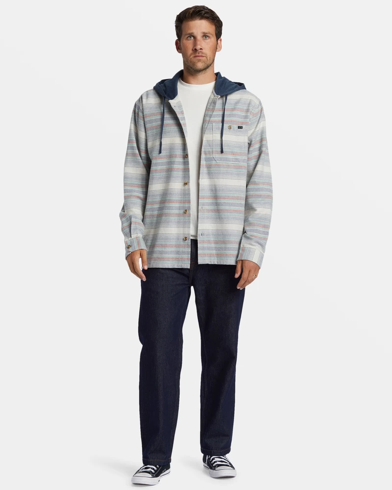 Billabong Baja Hooded Flannel Shirt - Slate Blue