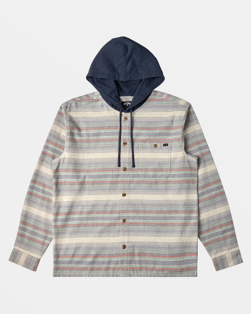 Billabong Baja Hooded Flannel Shirt - Slate Blue