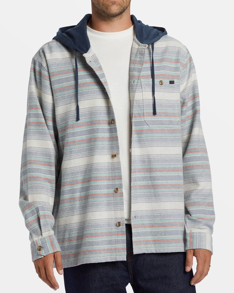Billabong Baja Hooded Flannel Shirt - Slate Blue