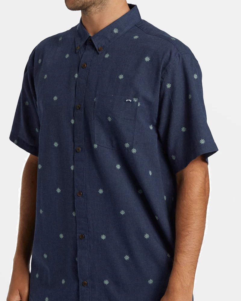 Billabong All Day Jacquard Short Sleeve Shirt - Dusty Navy