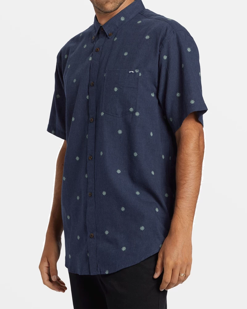 Billabong All Day Jacquard Short Sleeve Shirt - Dusty Navy