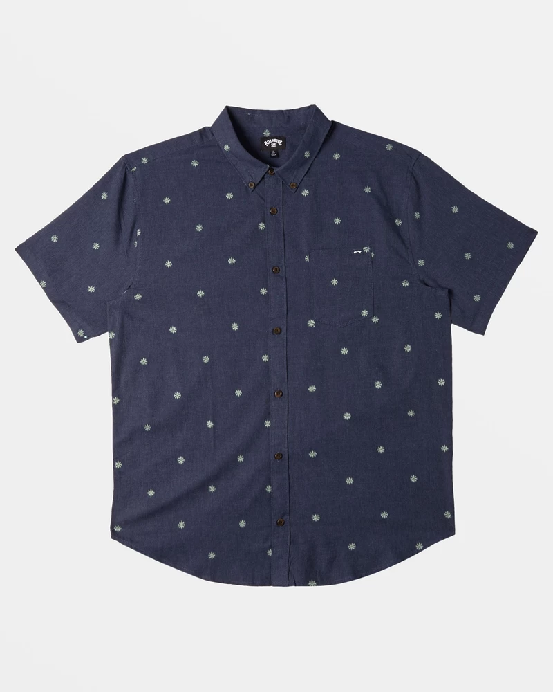 Billabong All Day Jacquard Short Sleeve Shirt - Dusty Navy