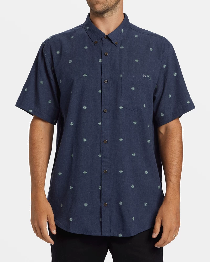 Billabong All Day Jacquard Short Sleeve Shirt - Dusty Navy