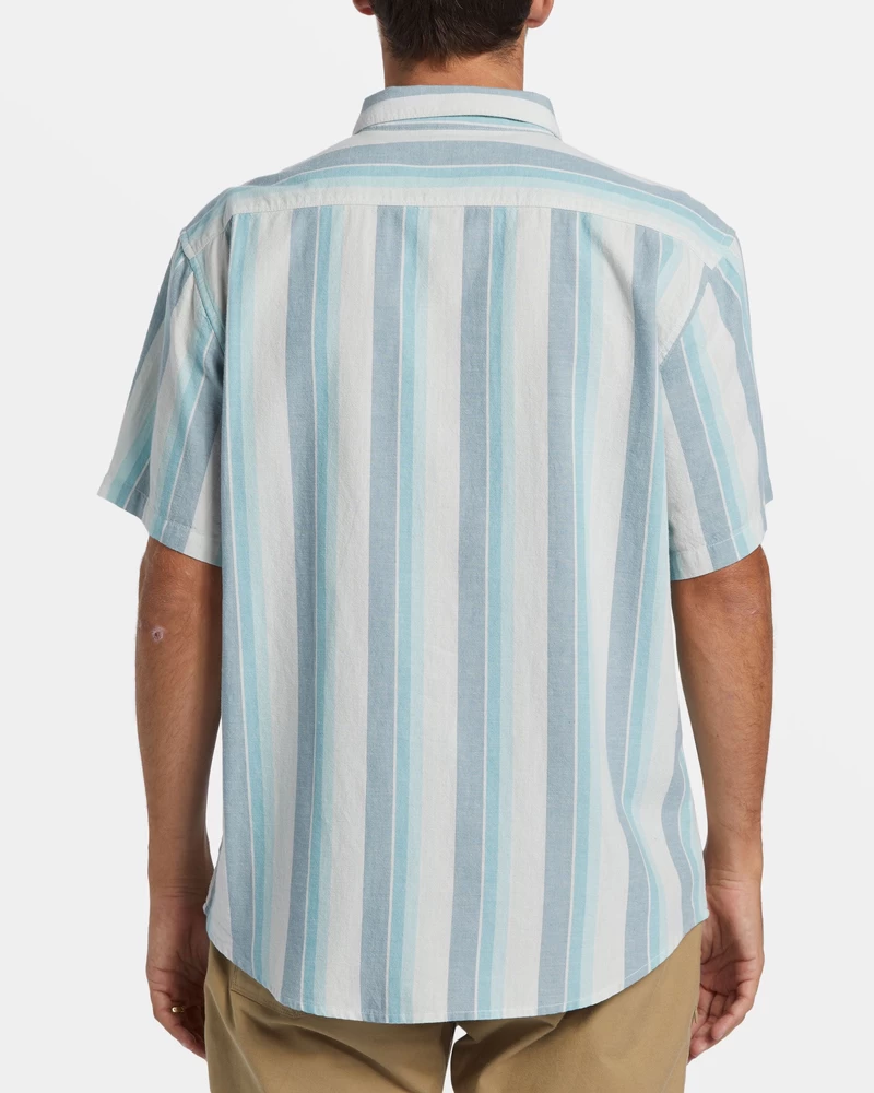Billabong All Day Stripe Short Sleeve Shirt - Dusty Navy