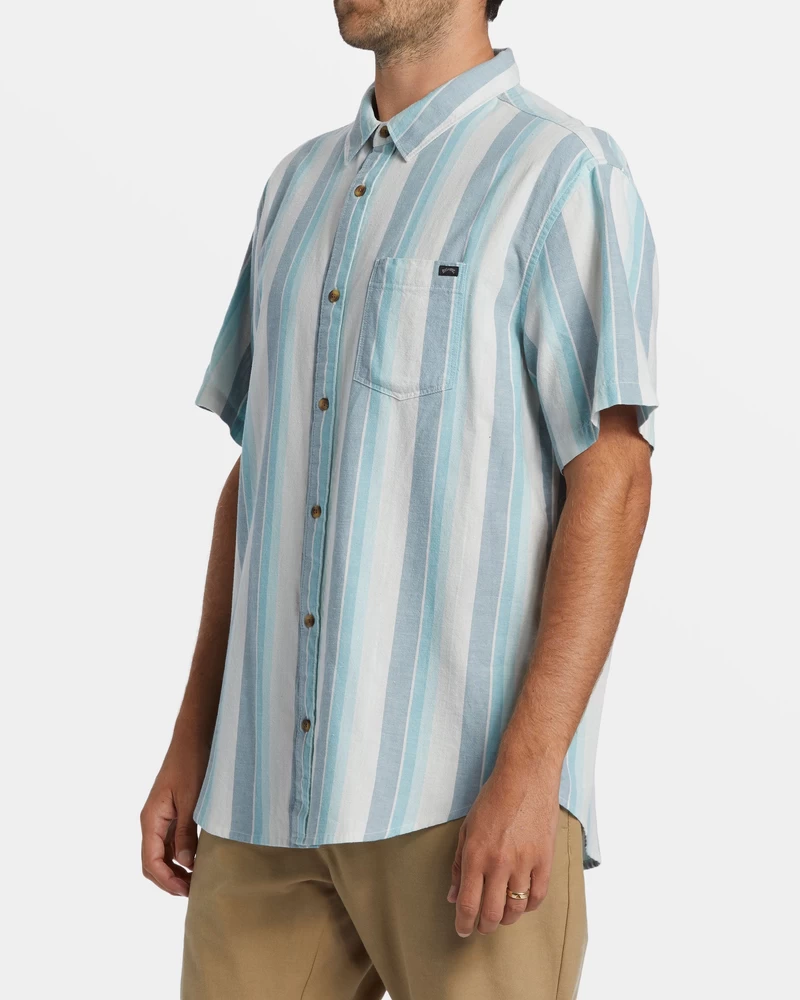 Billabong All Day Stripe Short Sleeve Shirt - Dusty Navy