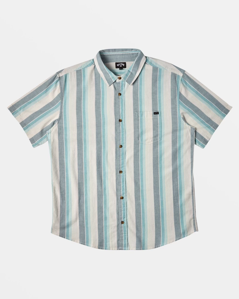 Billabong All Day Stripe Short Sleeve Shirt - Dusty Navy