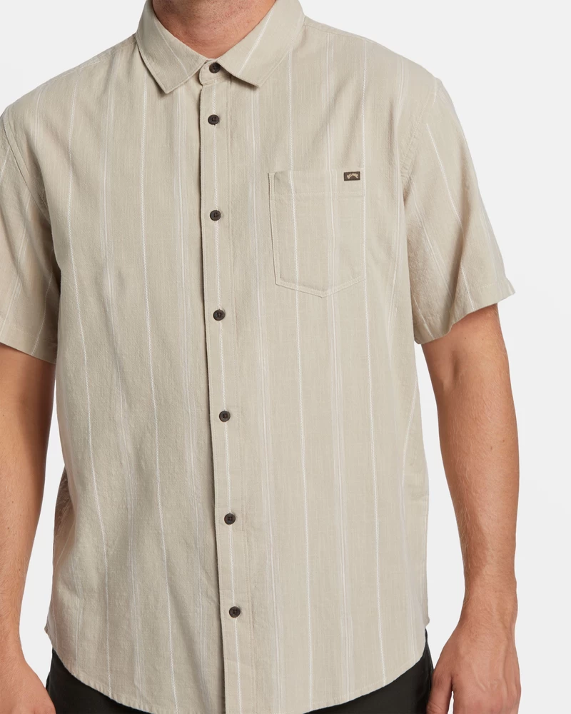 Billabong All Day Stripe Short Sleeve Shirt - Chino