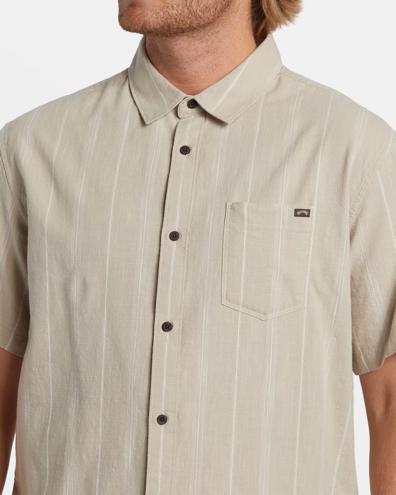 Billabong All Day Stripe Short Sleeve Shirt - Chino