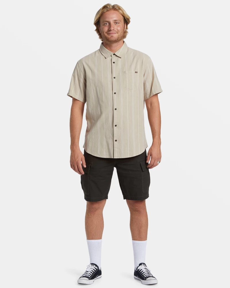 Billabong All Day Stripe Short Sleeve Shirt - Chino