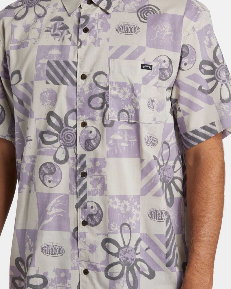 Billabong Double Vision Short Sleeve Shirt - Purple Ash