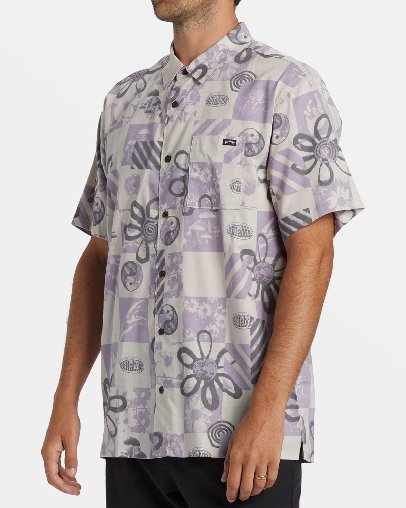 Billabong Double Vision Short Sleeve Shirt - Purple Ash