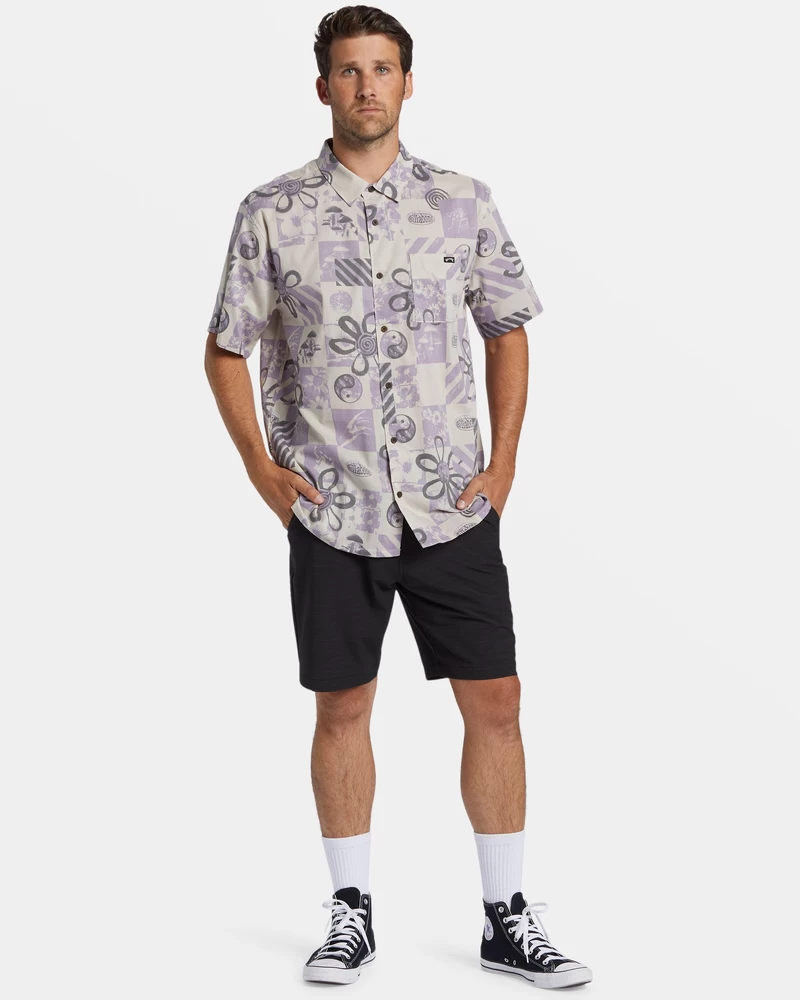Billabong Double Vision Short Sleeve Shirt - Purple Ash