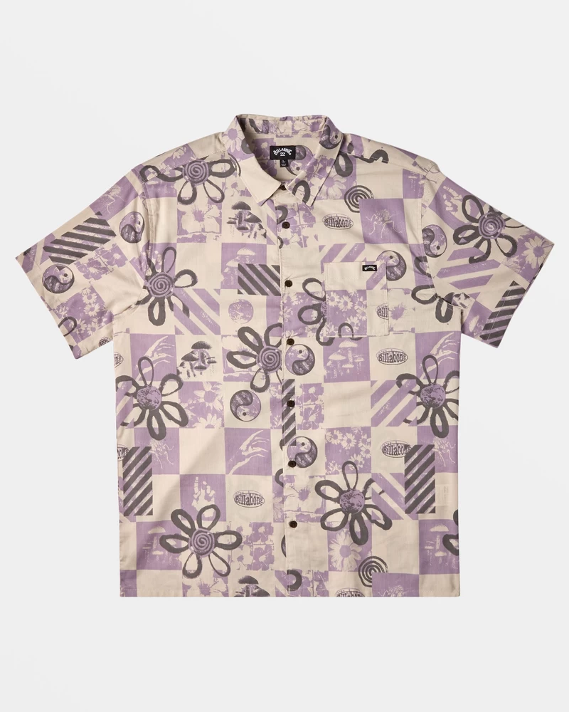 Billabong Double Vision Short Sleeve Shirt - Purple Ash