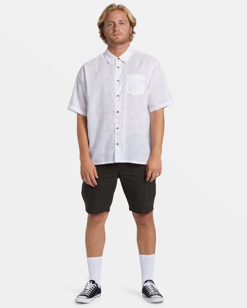 Billabong Script Short Sleeve Shirt - White