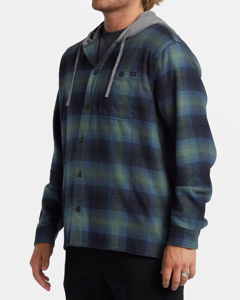 Billabong Baja Hooded Flannel Shirt - Fern