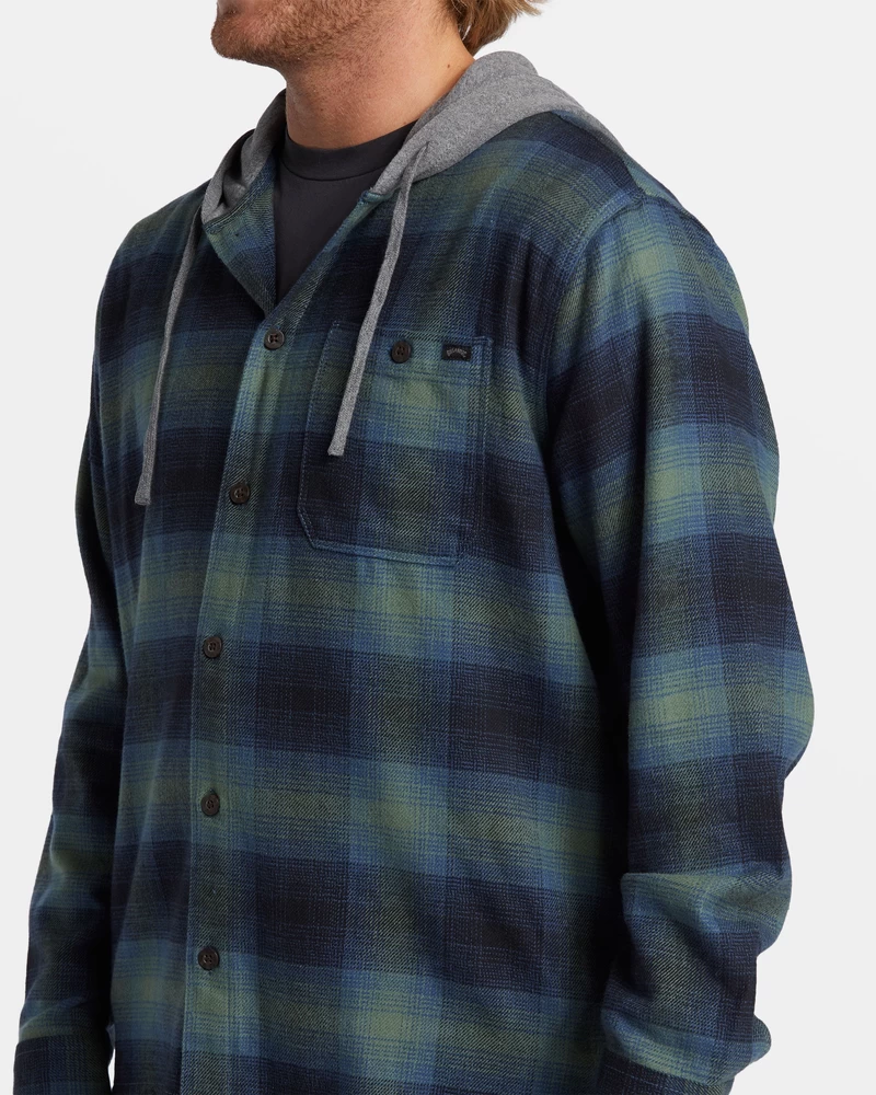 Billabong Baja Hooded Flannel Shirt - Fern
