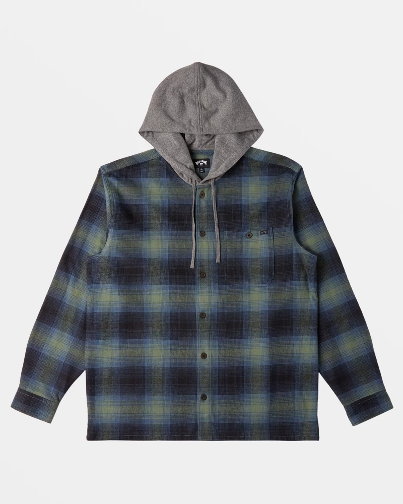 Billabong Baja Hooded Flannel Shirt - Fern